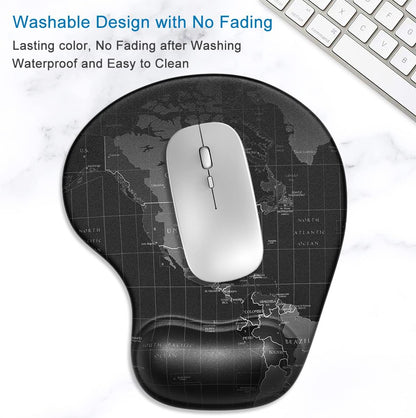 Ergonomic Mouse Pad with Gel Wrist Support - Smooth Surface Non-Slip PU Base Comfortable - Pain Relief - 8.7 X 7.2 Inches