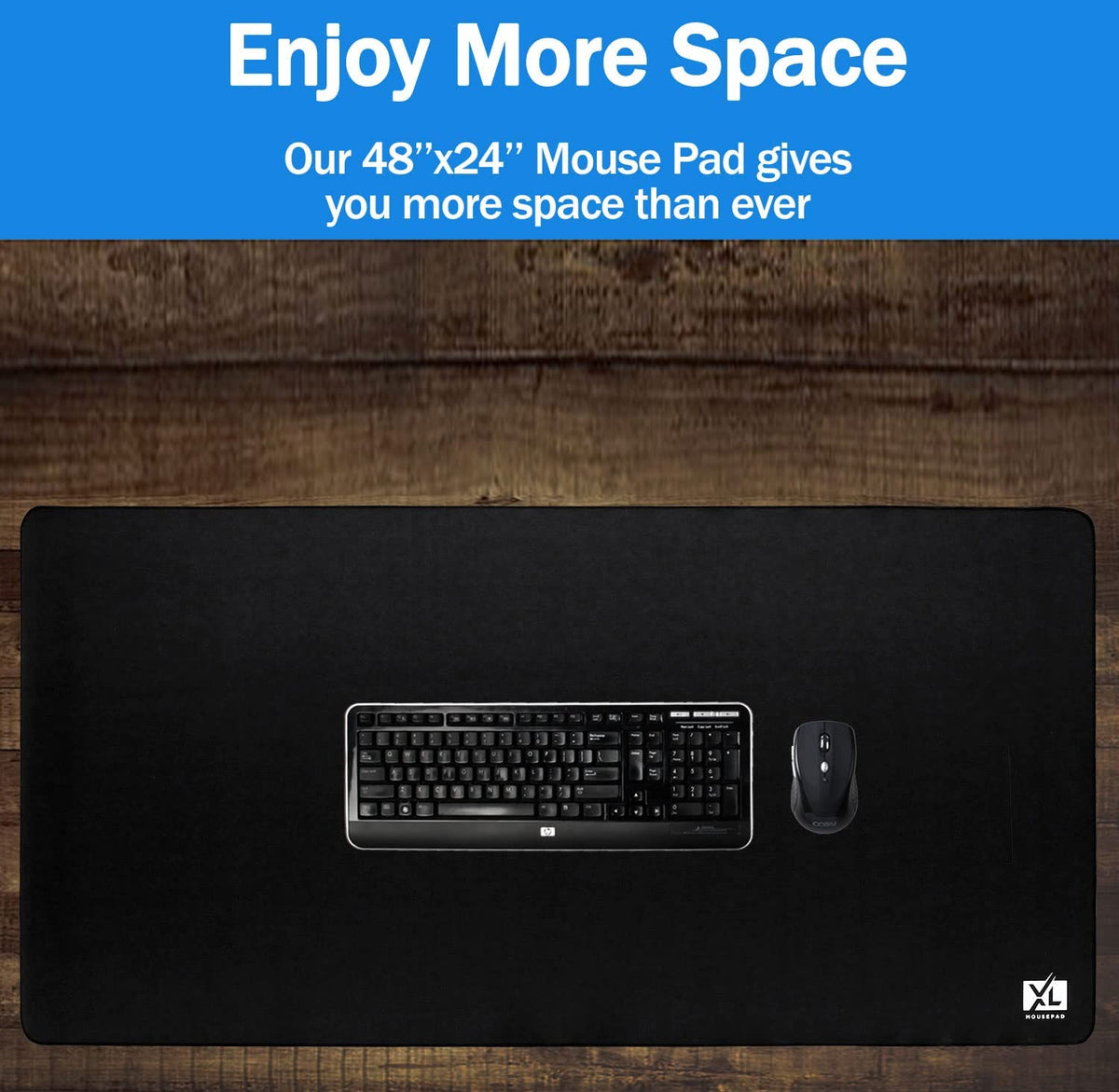 XL Huge Mouse Pads - Extra Large Gaming - Mousepad for Full Desk - Super Thick Nonslip Rubber Base and Waterproof Desktop Keyboard Extended Mouse Mat (48''X24'')