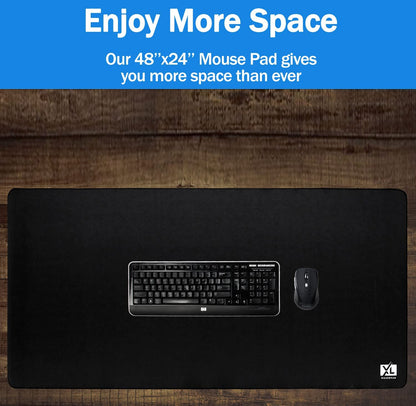 XL Huge Mouse Pads - Extra Large Gaming - Mousepad for Full Desk - Super Thick Nonslip Rubber Base and Waterproof Desktop Keyboard Extended Mouse Mat (48''X24'')