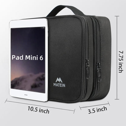 Electronics Organizer Travel Case - Cable Organizer Bag - Black