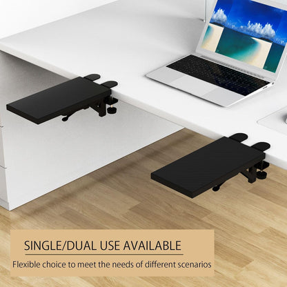  Desk Extension Tray - 30 X 15 Cm - Clamp without Perforation - Foldable Keyboard Drawer Tray - Wrist Rest - Computer Stand 