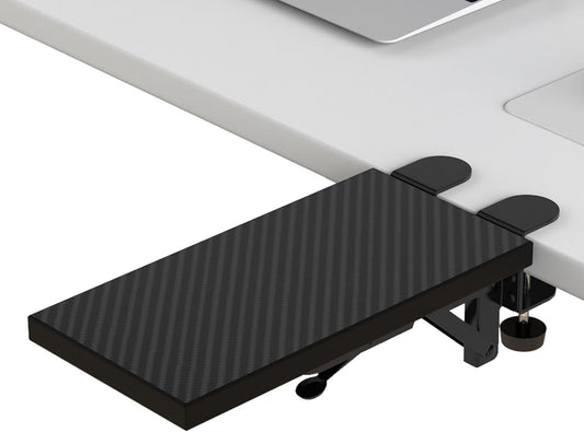  Desk Extension Tray - 30 X 15 Cm - Clamp without Perforation - Foldable Keyboard Drawer Tray - Wrist Rest - Computer Stand 