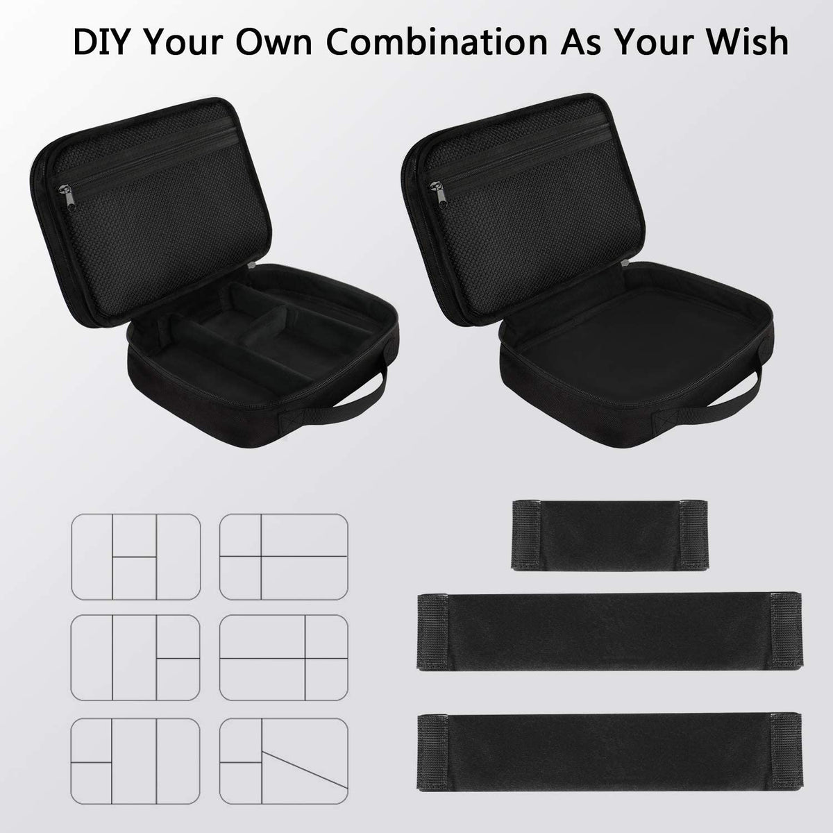 Electronics Organizer Travel Case - Cable Organizer Bag - Black