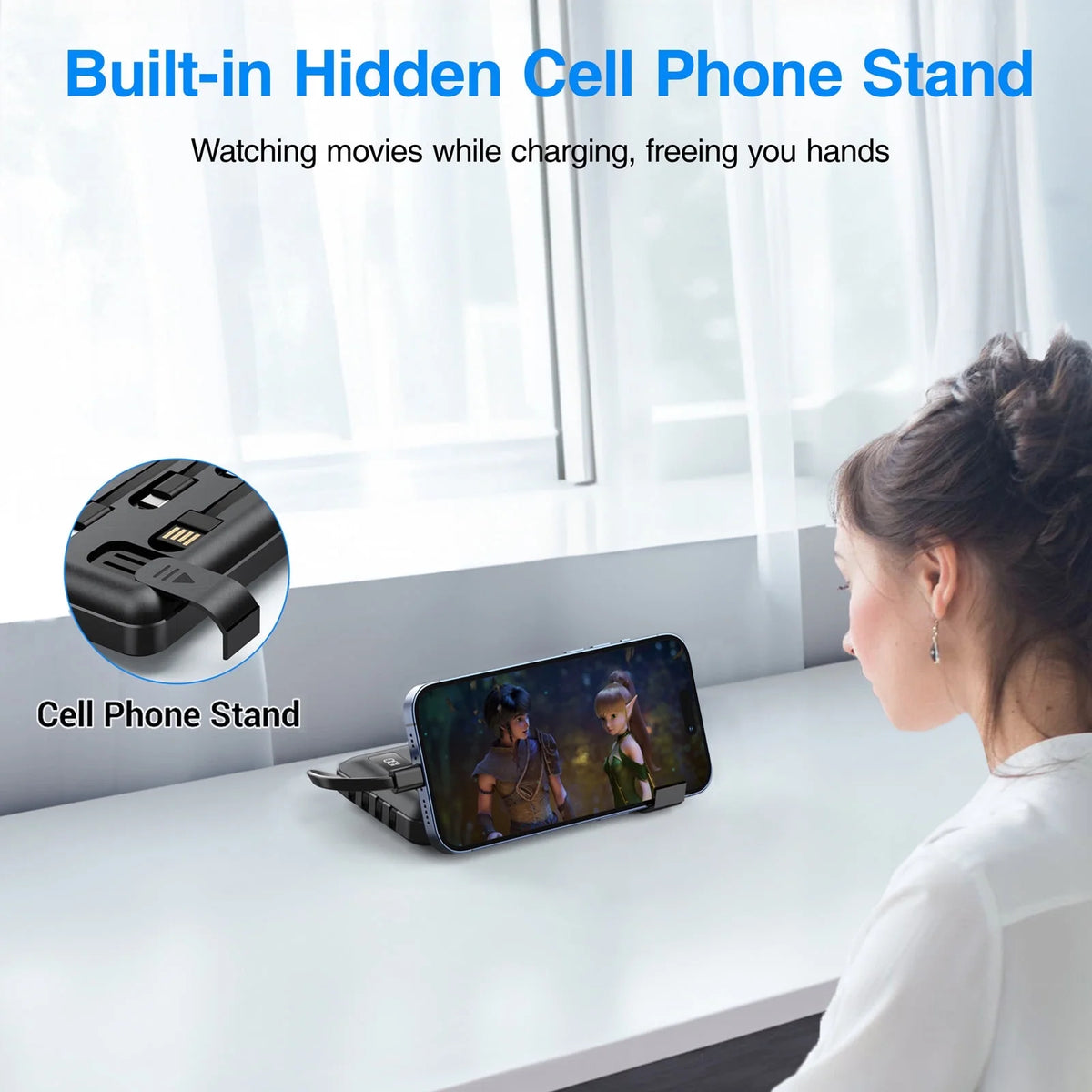  Power Bank Portable Charger with Cables Compatible for iPhone & Android Cell Phone - 20000Mah