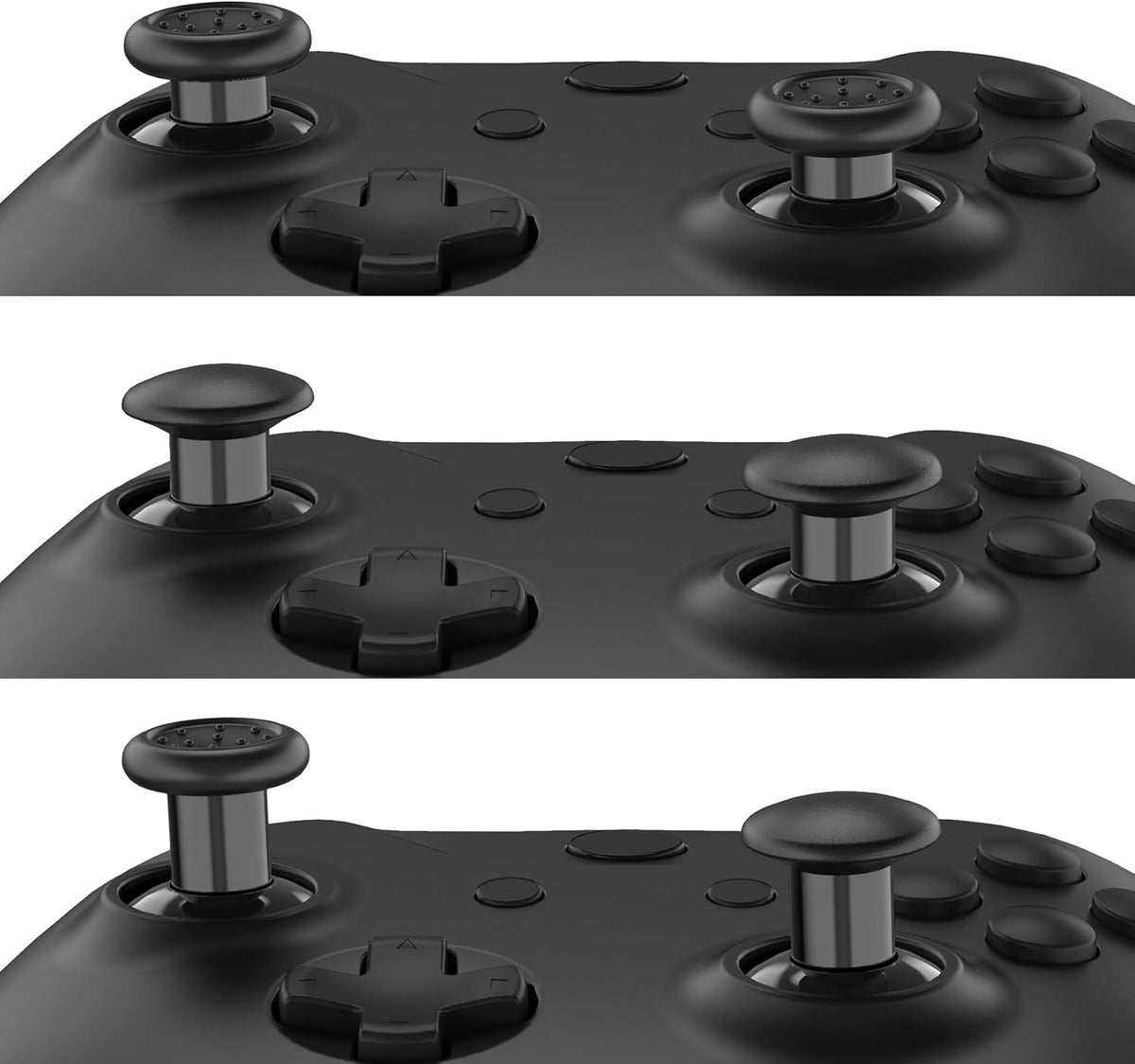 Thumbstick for Xbox Controller - Improve Comfort - Black 3 Height Domed & Concave Grips - Adjustable Joystick for Xbox Series X/S & Xbox One S/X/Elite