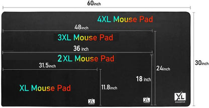 XL Huge Mouse Pads - Extra Large Gaming - Mousepad for Full Desk - Super Thick Nonslip Rubber Base and Waterproof Desktop Keyboard Extended Mouse Mat (48''X24'')