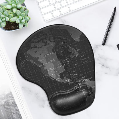 Ergonomic Mouse Pad with Gel Wrist Support - Smooth Surface Non-Slip PU Base Comfortable - Pain Relief - 8.7 X 7.2 Inches