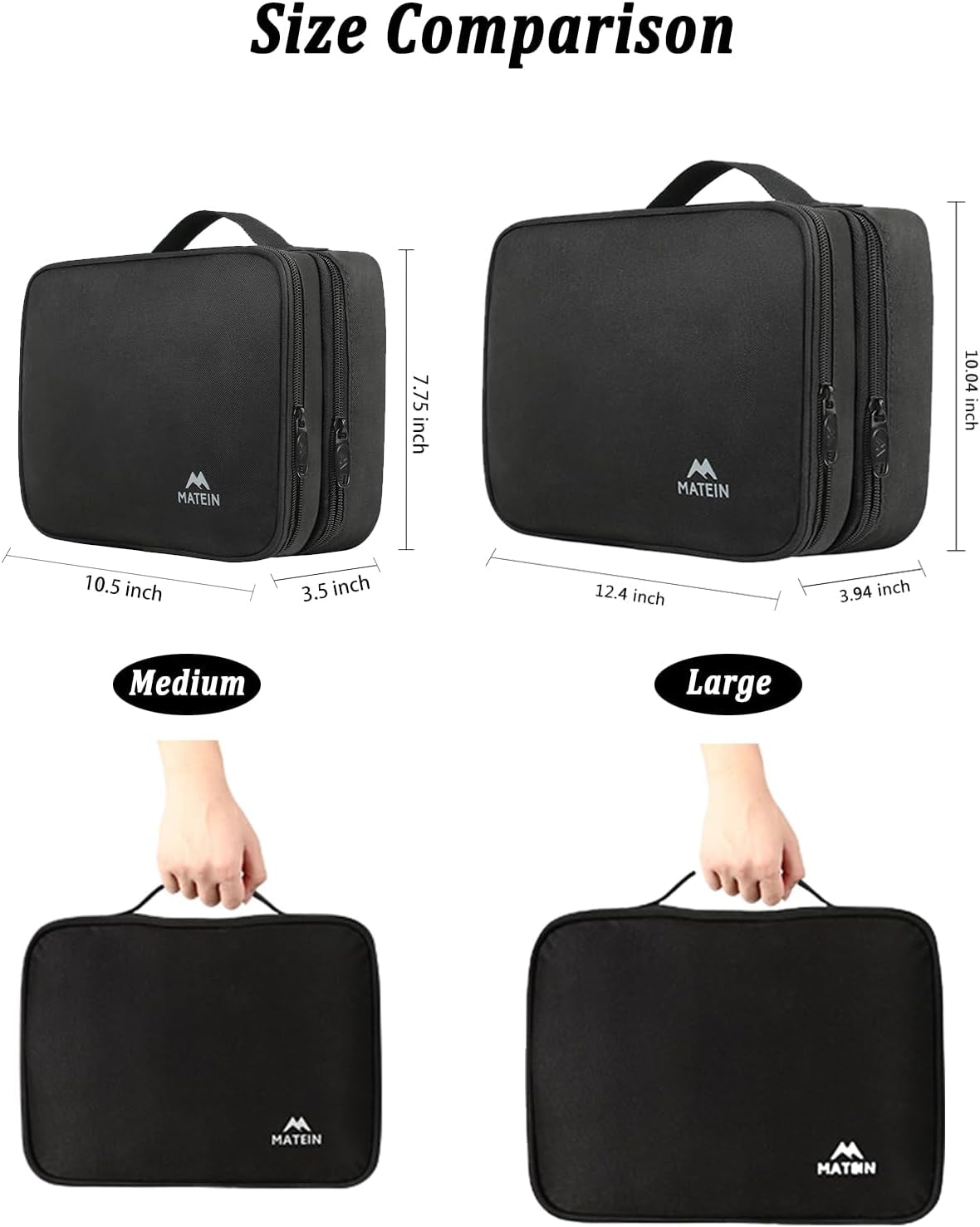 Electronics Organizer Travel Case - Cable Organizer Bag - Black
