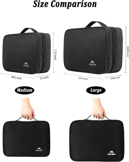 Electronics Organizer Travel Case - Cable Organizer Bag - Black