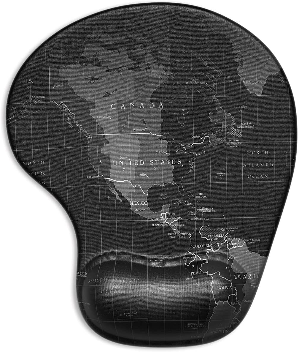 Ergonomic Mouse Pad with Gel Wrist Support - Smooth Surface Non-Slip PU Base Comfortable - Pain Relief - 8.7 X 7.2 Inches