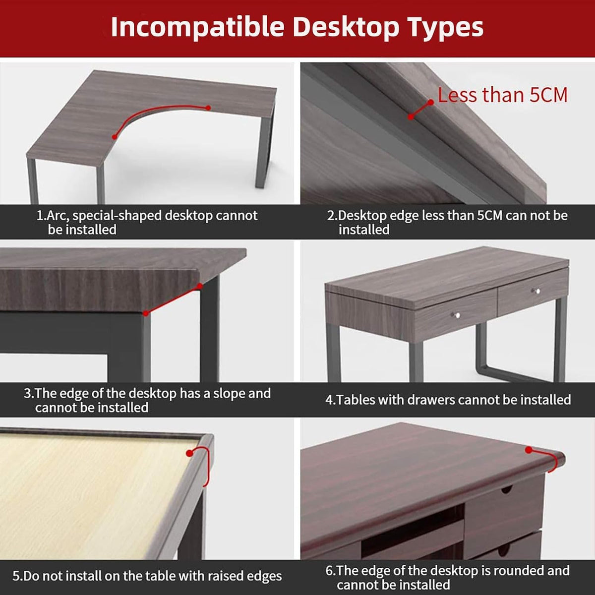  Desk Extension Tray - 30 X 15 Cm - Clamp without Perforation - Foldable Keyboard Drawer Tray - Wrist Rest - Computer Stand 