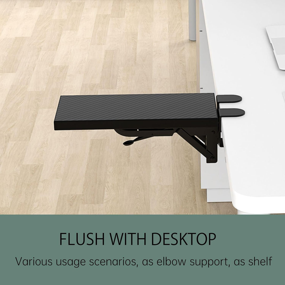  Desk Extension Tray - 30 X 15 Cm - Clamp without Perforation - Foldable Keyboard Drawer Tray - Wrist Rest - Computer Stand 