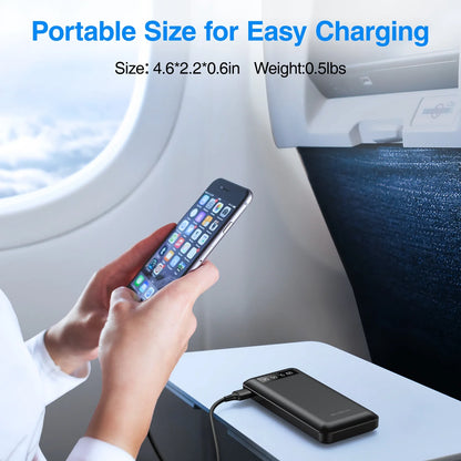  Power Bank Portable Charger with Cables Compatible for iPhone & Android Cell Phone - 20000Mah