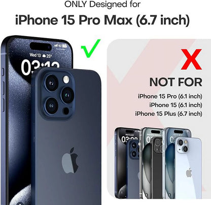 Magnetic Clear Case Compatible with iPhone 15 Pro Max - Flexible Fashion Cover - Black