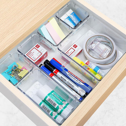 16 Pc. Organizer Set - 5 Size Bathroom and Kitchen Organizer Trays